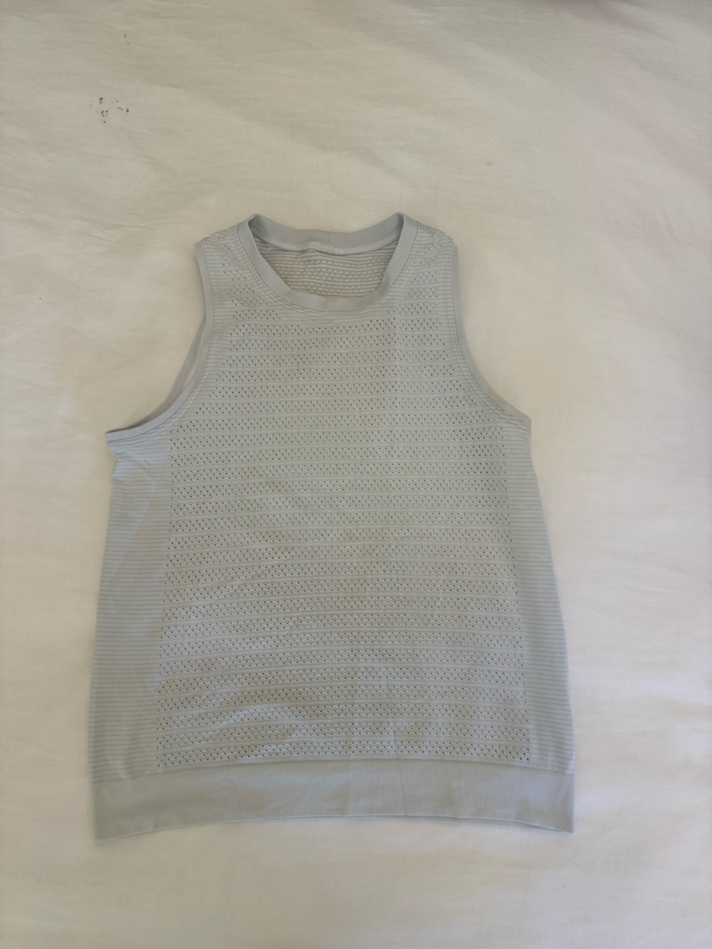 lululemon athletica Perforated Light Blue Ribbed Tank